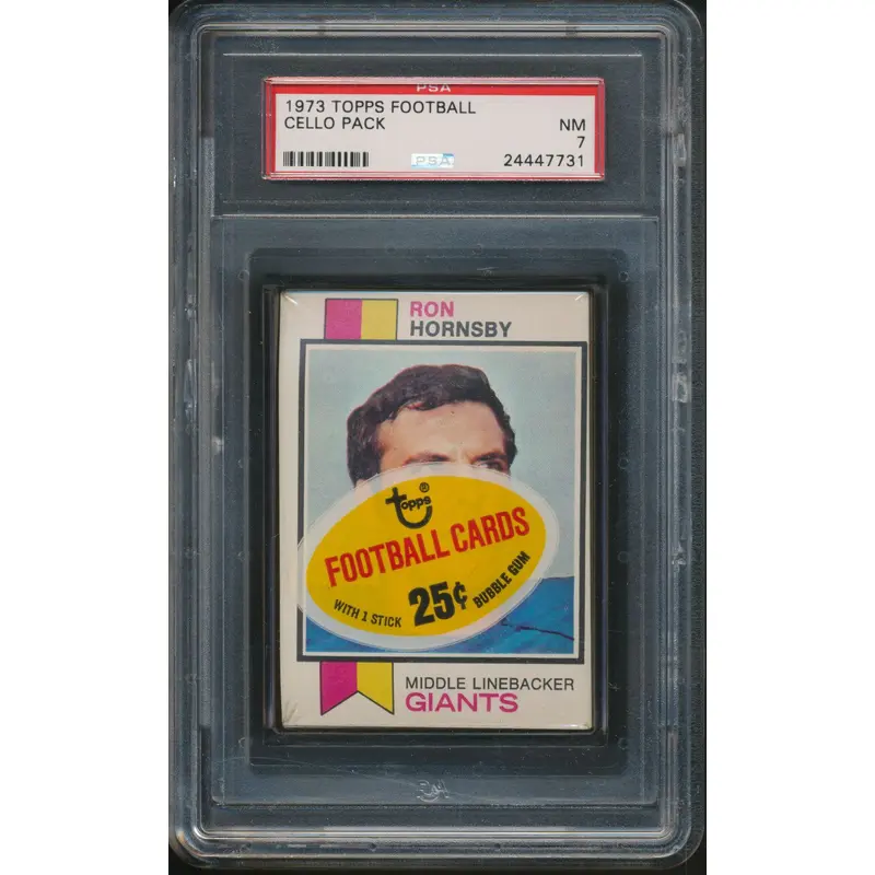 1973 Topps Football Unopened 1st Series Cello Pack PSA 7