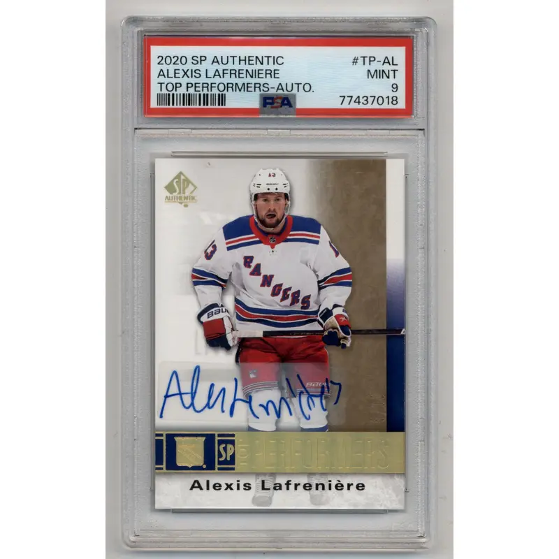 Alexis Lafreniere 2020-21 SP Authentic Top Performers Auto PSA 9 Mint