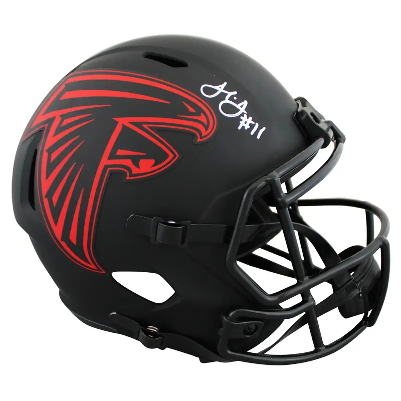 Falcons Julio Jones Signed Eclipse Full Size Speed Rep Helmet BAS Witnessed