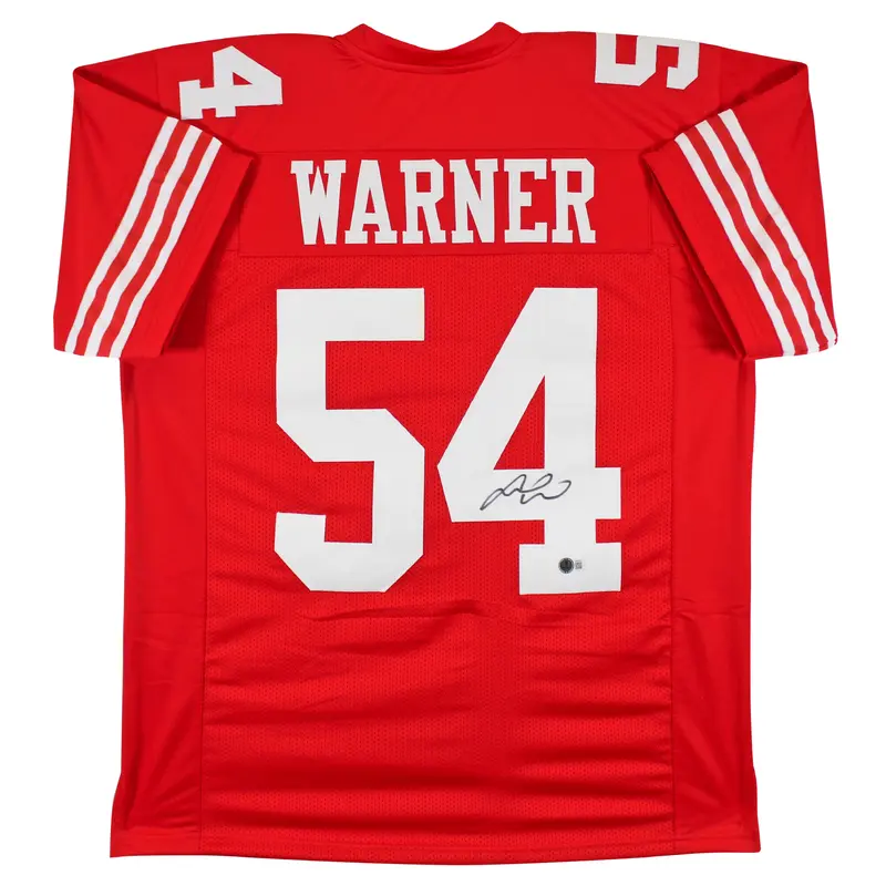 Fred Warner Authentic Signed Red Pro Style Jersey Autographed BAS 2