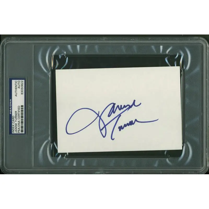 Janine Turner Authentic Signed 4X6 Index Card Autographed PSA/DNA Slabbed