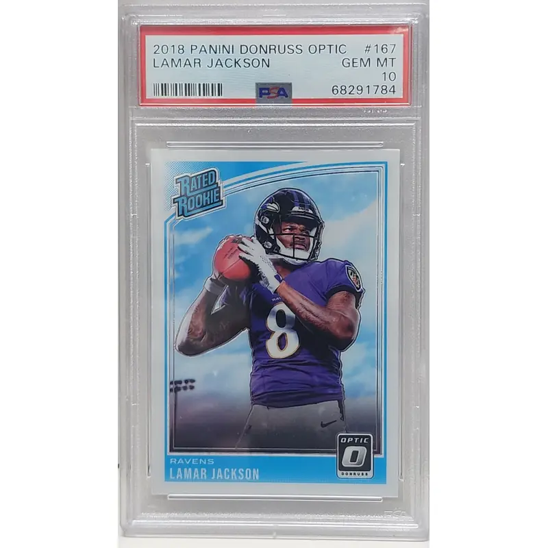 Lamar Jackson 2018 Panini Donruss Optic RC #167 PSA 10 Gem Mint