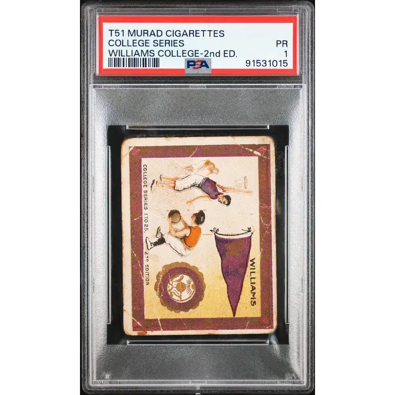 Williams College 1909 T51 Murad Cigarettes College Series PSA 1 Poor