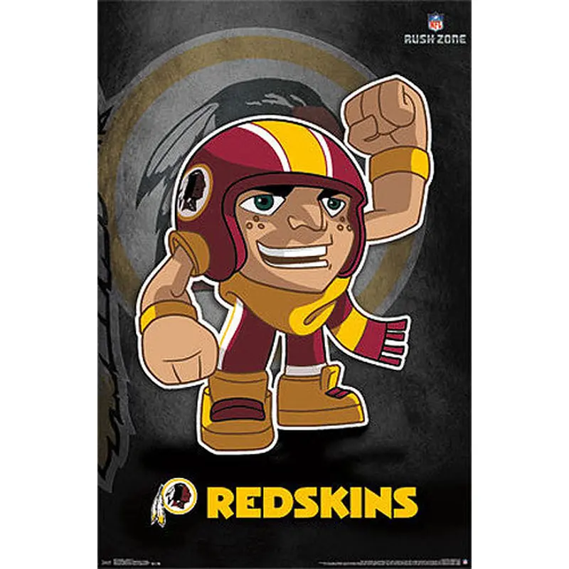 Washington Redskins "Rusher" (NFL Rush Zone Character) Official Poster - Costacos Sports