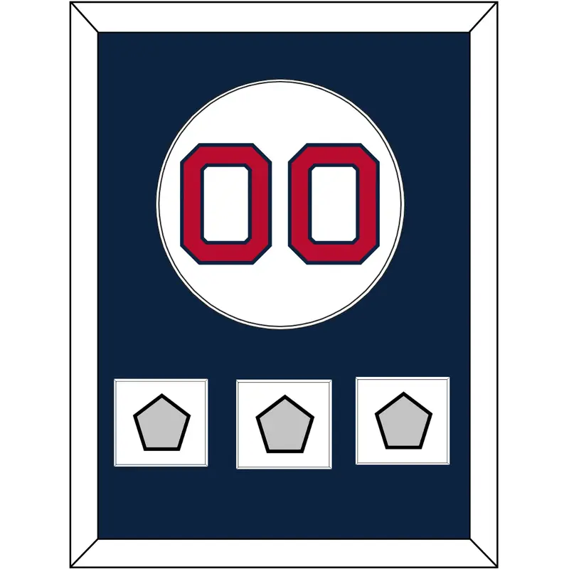 Boston Number & 3 World Series Champions Patches - Home White - Single Mat 2