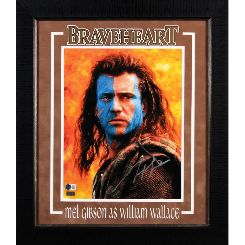 Mel Gibson Braveheart Authentic Signed 11x14 Framed Vertical Photo BAS 2