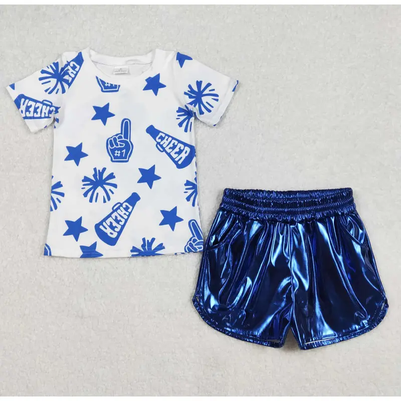 Royal Blue Metallic Cheer Outfit