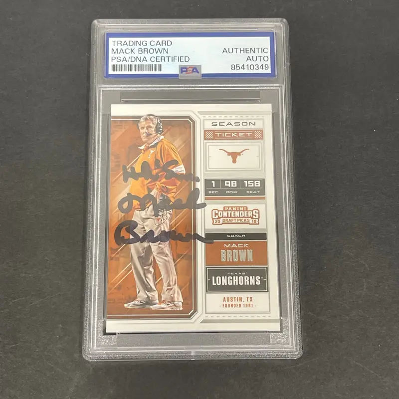 2018 Panini Contenders Draft Picks #64 Mack Brown Signed Card Slabbed Texas Longhorns