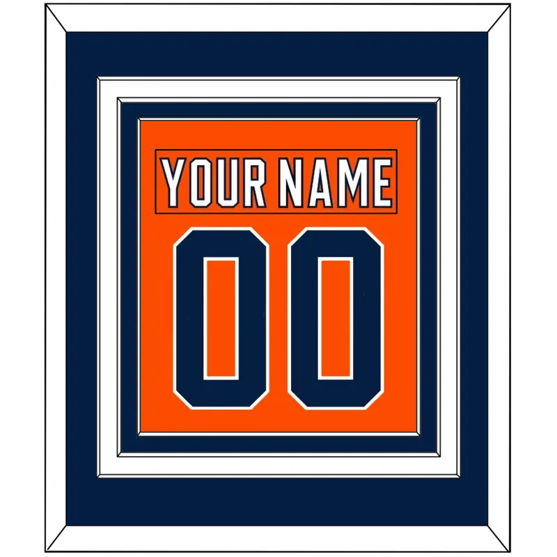 Edmonton Nameplate & Number (Back) Combined - Home Orange (2017-2022) - Triple Mat 3