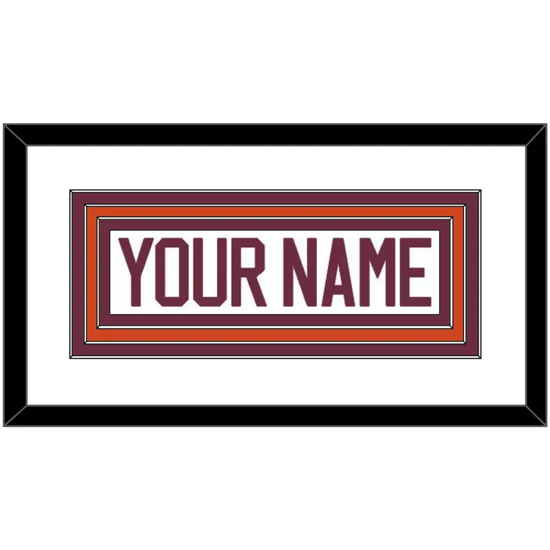 Virginia Tech Hockey Nameplate - Road Maroon - Triple Mat 1