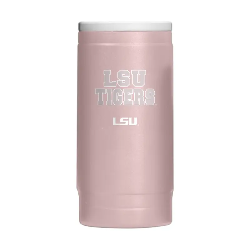LSU  Stencil Powder Coat Slim Can Coolie