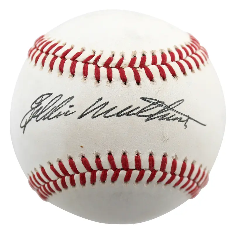 Braves Eddie Mathews Authentic Signed HOF Logo Oml Baseball Autographed BAS 2