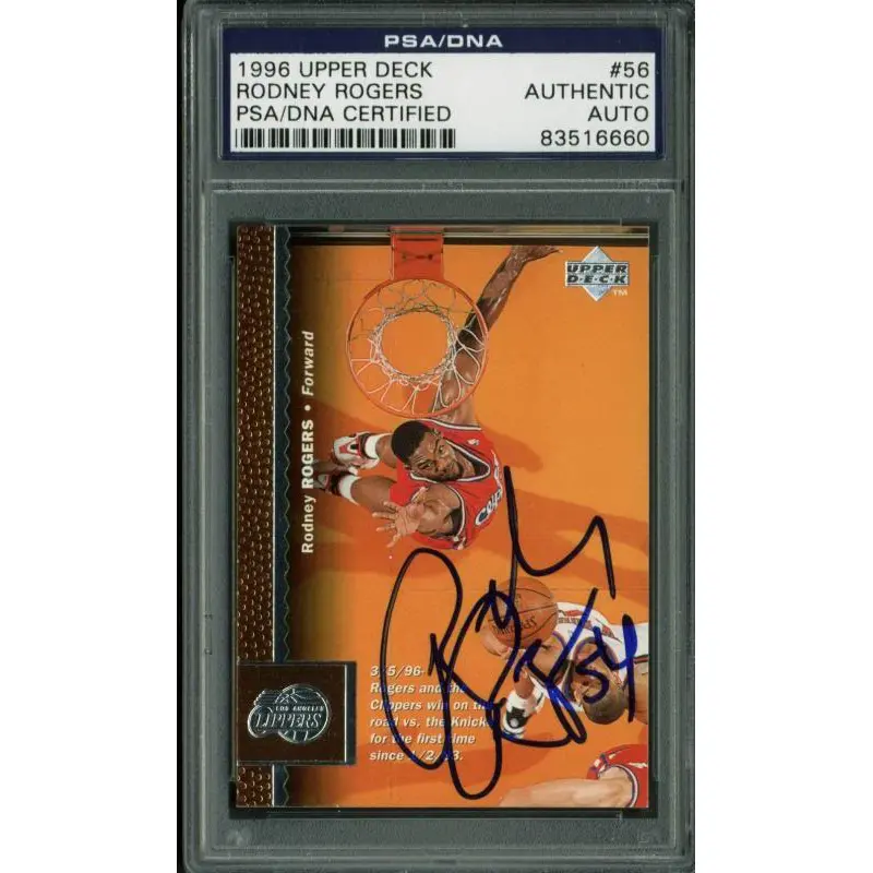 Clippers Rodney Rogers Authentic Signed Card 1996 Upper Deck #56 PSA/DNA Slabbed