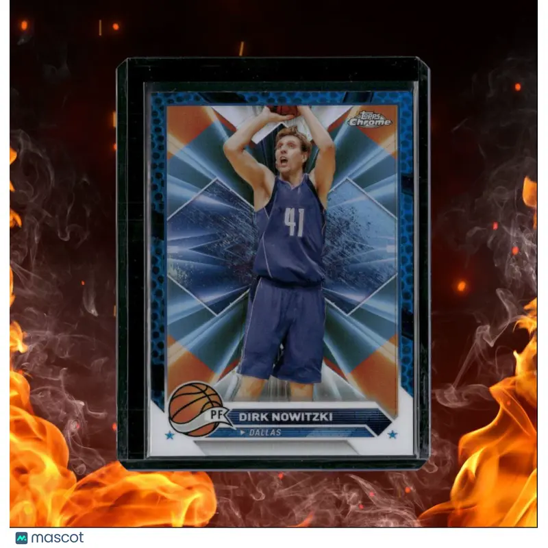 2023-24 Topps Chrome Dirk Nowitzki Blue Basketball Refractor #98
