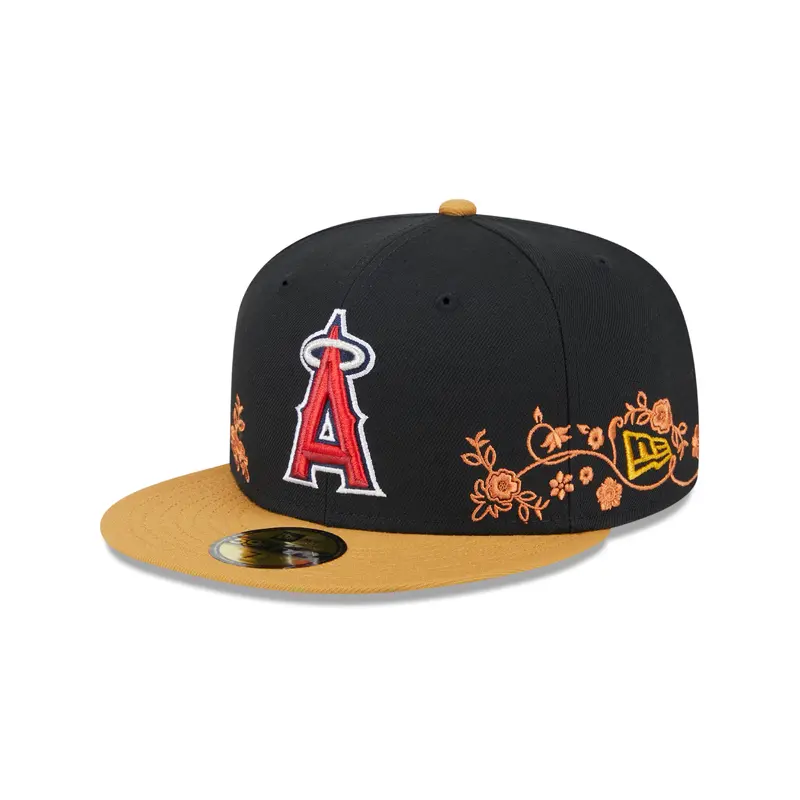 New Era - 59Fifty Fitted - FLORAL VINE - Anaheim Angels - Black