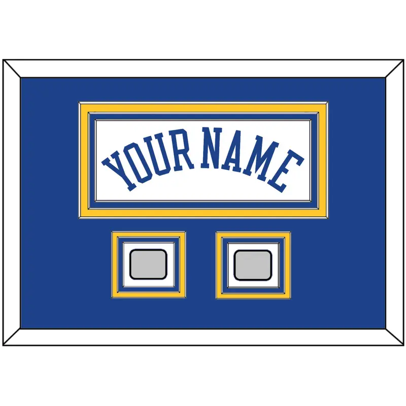 Golden State Name & 2 Finals Patches - Home White (2010-2019) - Triple Mat 3
