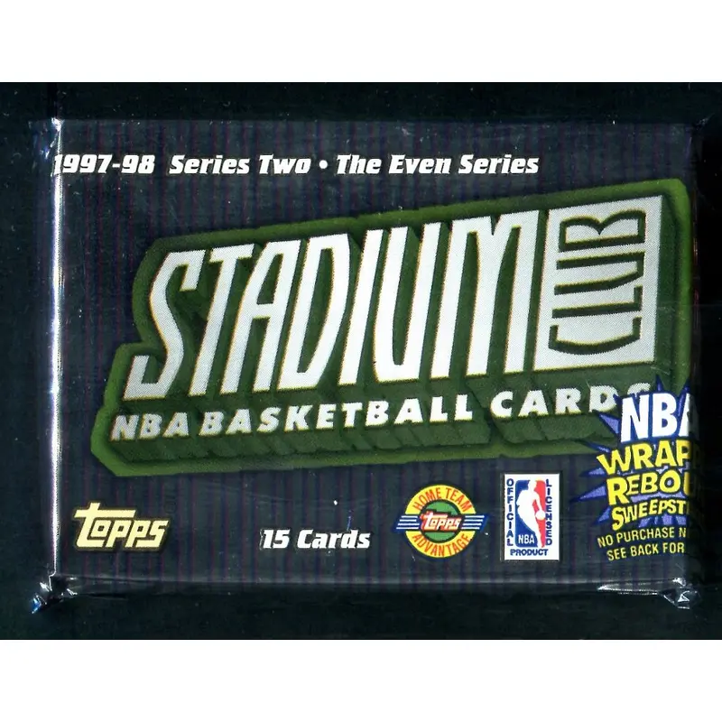 1997/98 Topps Stadium Club Basketball Unopened Series 2 The Evens Jumbo Pack (HTA) (15)