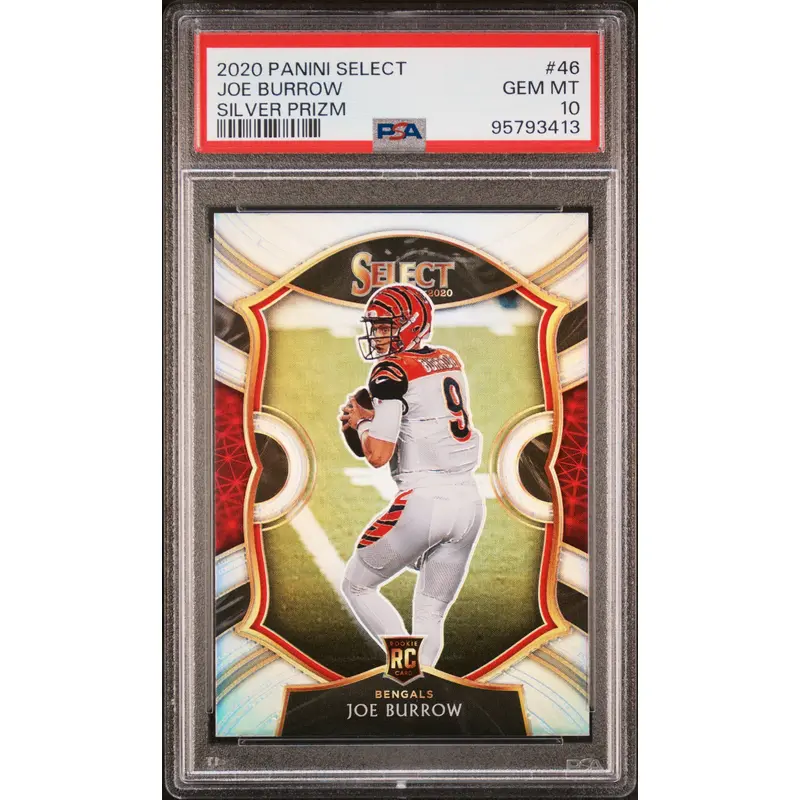 Joe Burrow 2020 Panini Select #46 Silver Prizm PSA 10 Gem Mint 3413