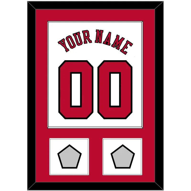 Chicago Name & Number With 2 Champions Patches - Home White (1986-2017) - Single Mat 1