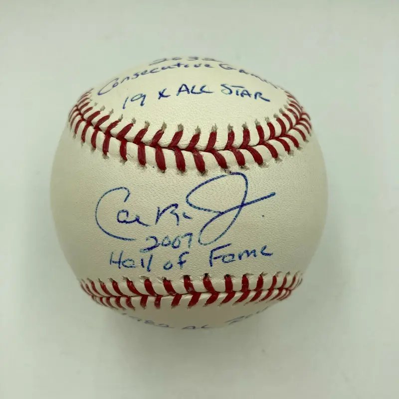 Beautiful Cal Ripken Jr. Signed Heavily Inscribed STAT Major League Baseball JSA