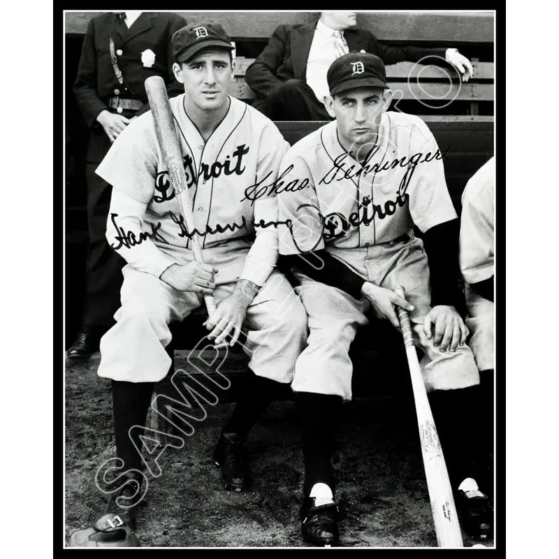 Hank Greenberg Charlie Gehringer 8X10 Photo - Autographed Detroit Tigers - 1829