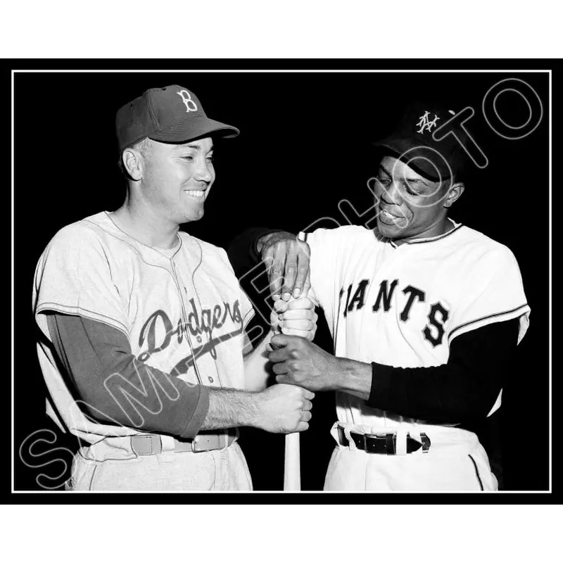Willie Mays Duke Snider 11X14 Photo - 1954 Dodgers Giants - 2062