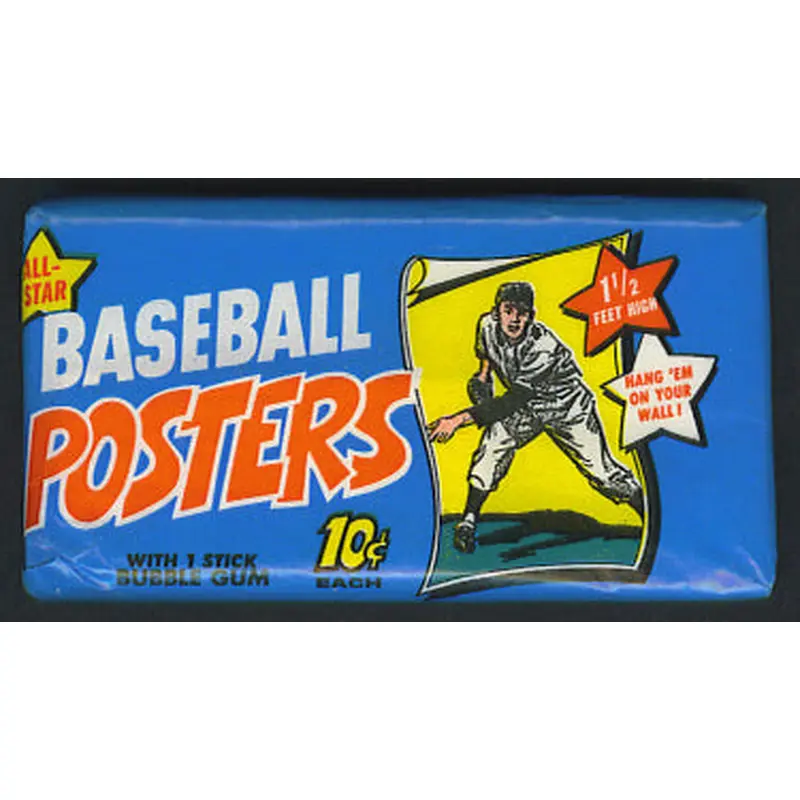 1970 Topps Baseball Posters Unopened Wax Pack