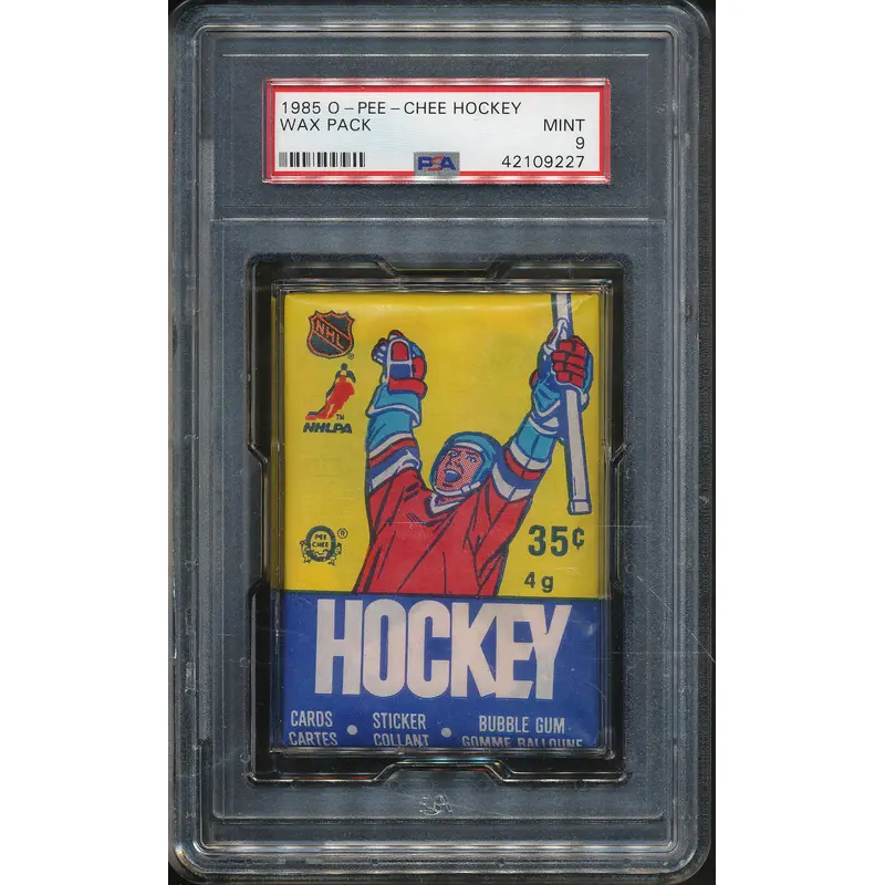 1985/86 OPC O-Pee-Chee Hockey Unopened Wax Pack PSA 9
