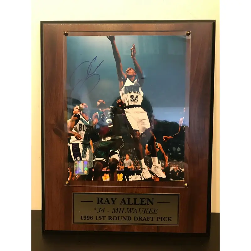 Ray Allen Signed Autographed 8x10 Photo Plaque PSA DNA COA