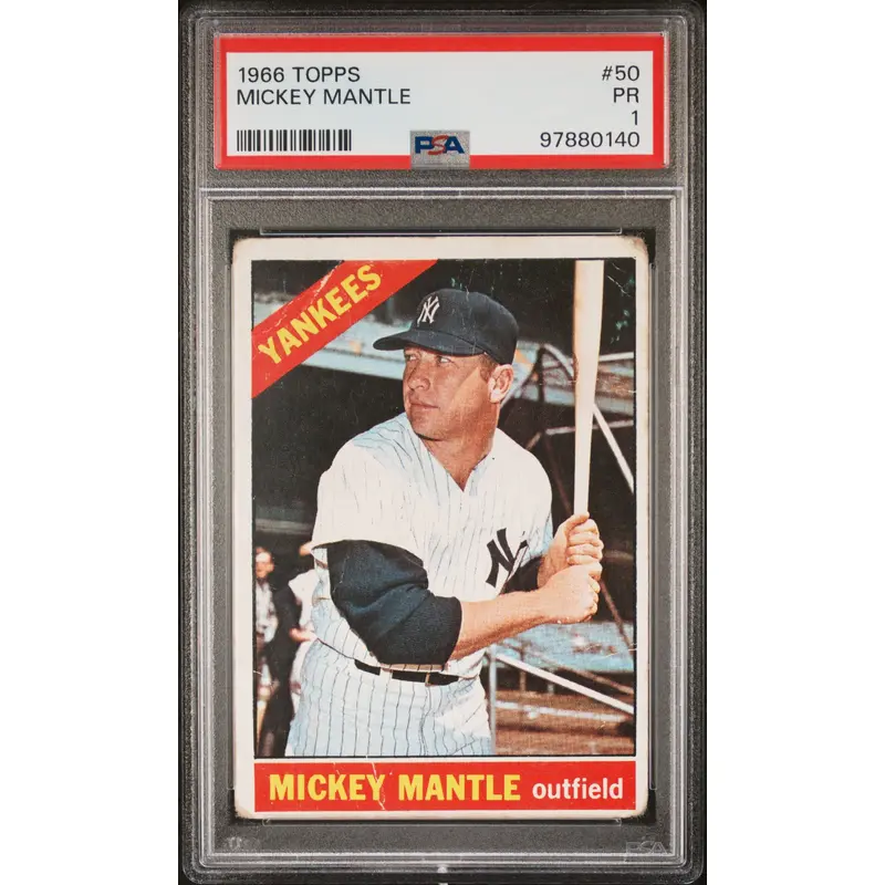 Mickey Mantle 1966 Topps #50 PSA 1 Poor 0140