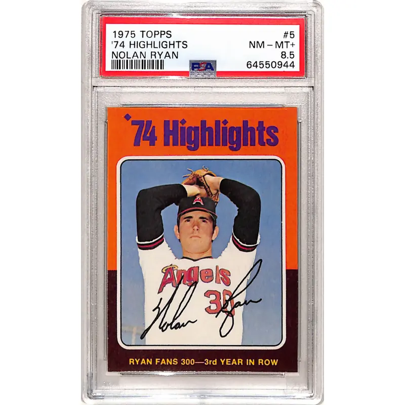 Nolan Ryan 1975 Topps Highlights #5 PSA 8.5 Nm-Mint+