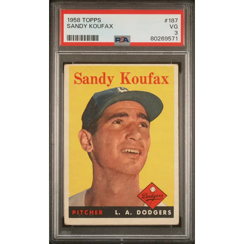Sandy Koufax 1958 Topps #187 PSA 3 Very Good