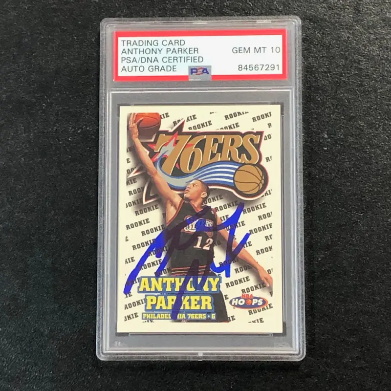 1997-98 NBA Hoops #200 Anthony Parker Signed Card AUTO 10 PSA Slabbed 76ers