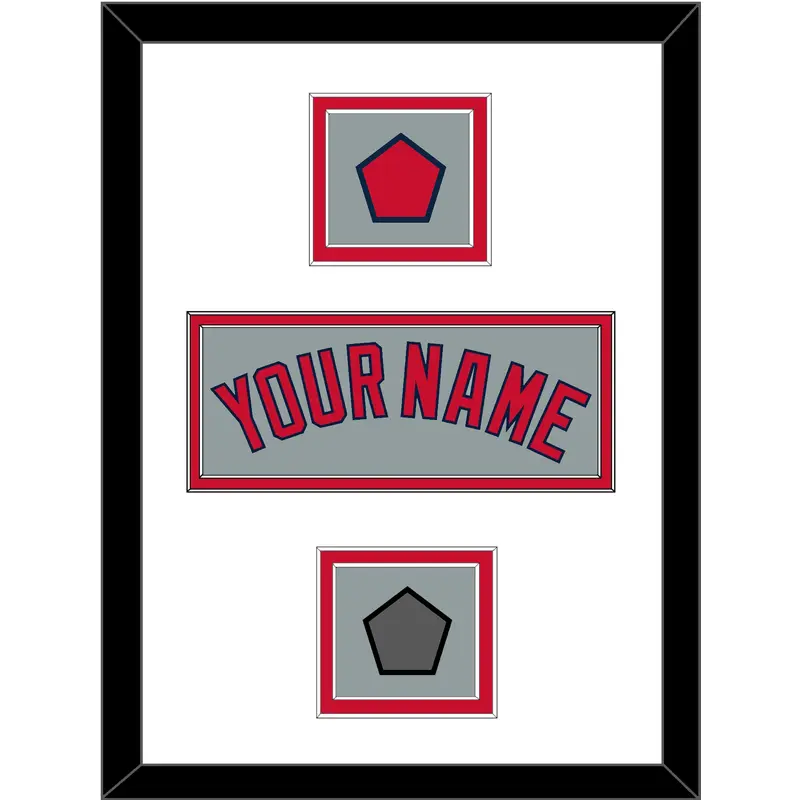 Boston Name, Logo Patch & World Series Jersey Patch - Road Gray - Double Mat 1