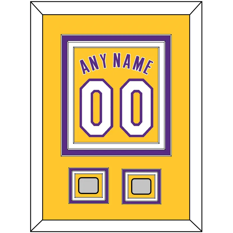 Los Angeles Name & Number With 2 Champions Patches - Home Yellow (1999-2018) - Triple Mat 2