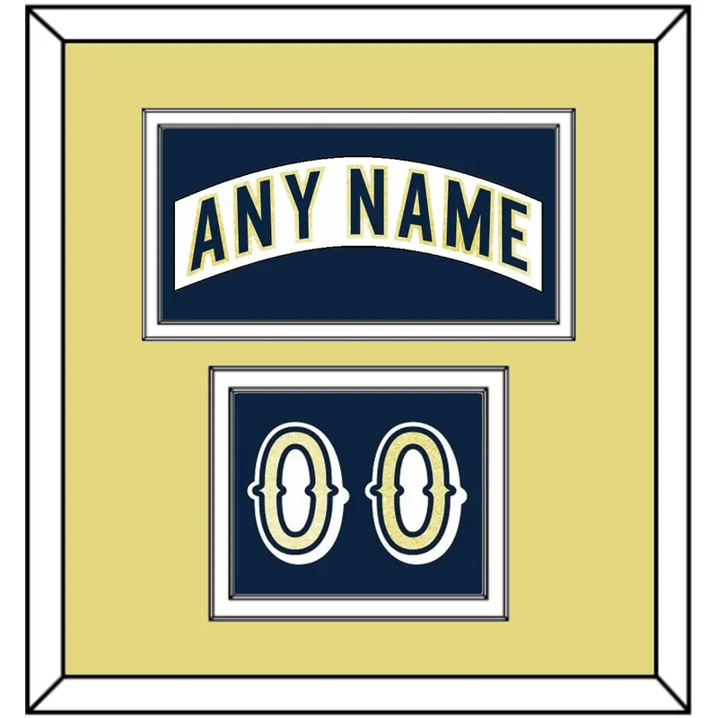 Notre Dame Hockey Nameplate & Number (Shoulder) - Home White - Double Mat 3