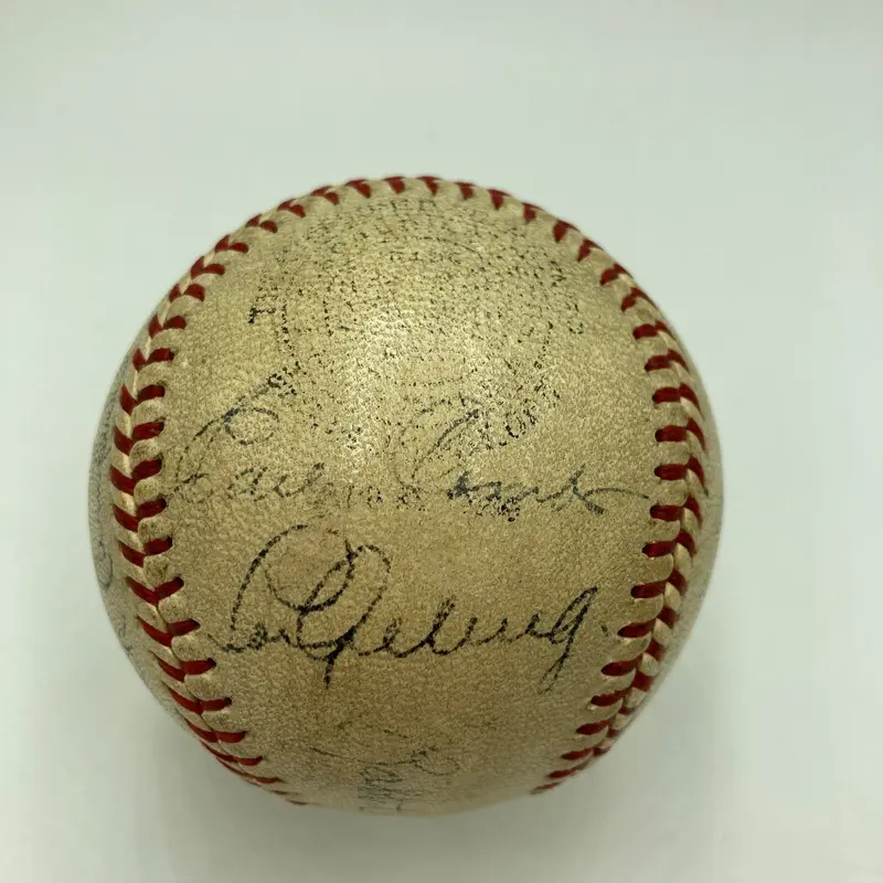 1937 New York Yankees World Series Champs Team Signed Baseball Lou Gehrig JSA