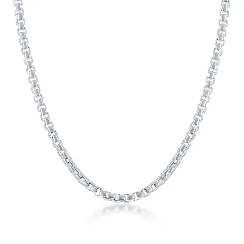 Sterling Silver Round Box Chain - Silver Plated