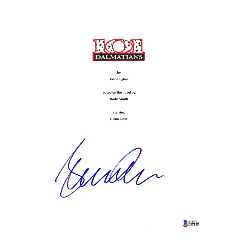 Glenn Close Authentic Signed 101 Dalmations Movie Script Cover BAS #F09146