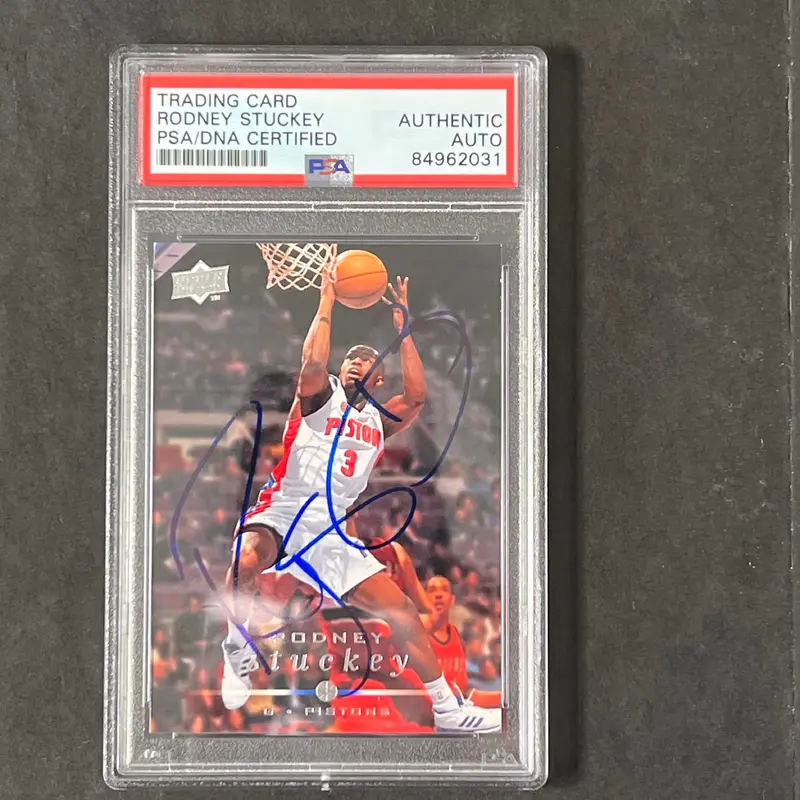 2008-2009 Upper Deck #52 Rodney Stuckey Signed Card AUTO PSA Slabbed Pistons