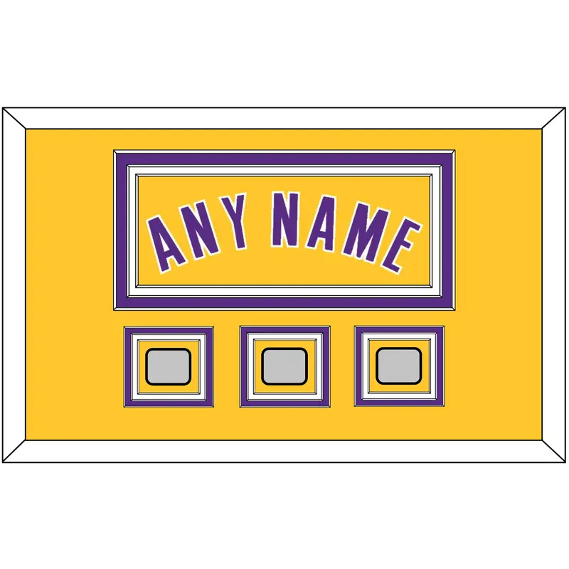 Los Angeles Name & 3 Trophy Patches - Home Yellow (1999-2018) - Triple Mat 2