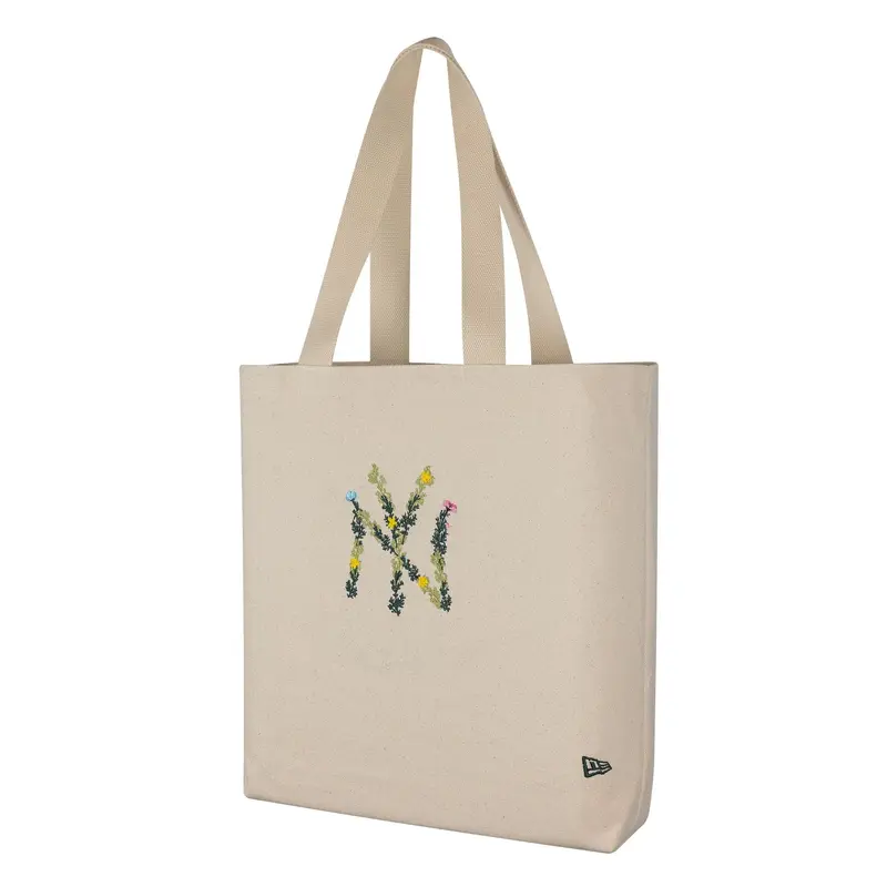 New York Yankees MLB Floral Beige Tote Bag
