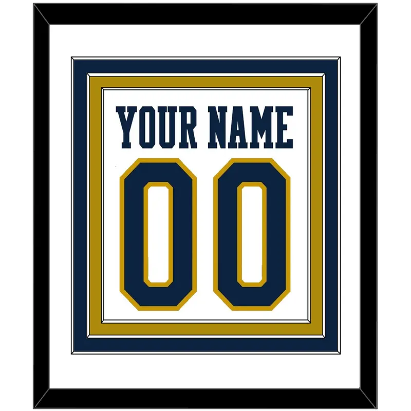 Notre Dame Basketball Name & Number - Home White - Triple Mat 1