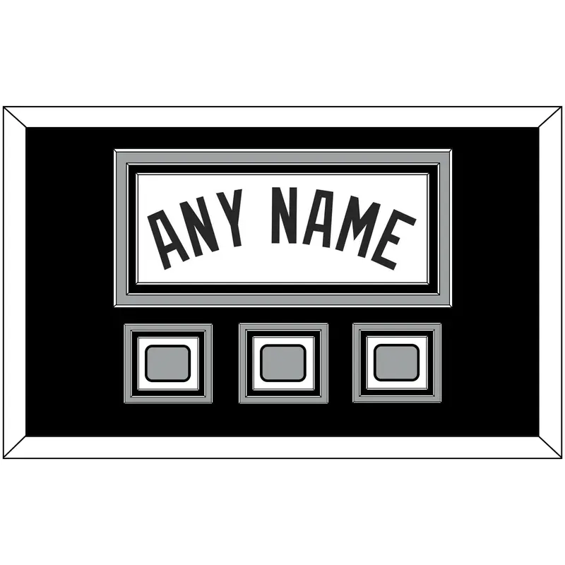 San Antonio Name With 3 Champions Trophy Patches - Home White (2002-2017) - Triple Mat 2