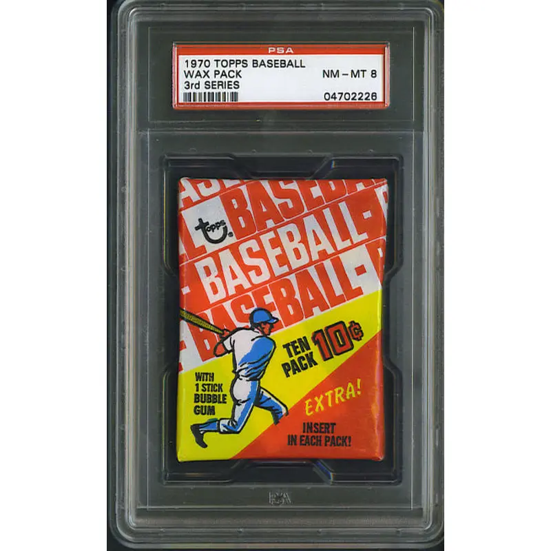 1970 Topps Baseball Unopened Series 3 Wax Pack PSA 8