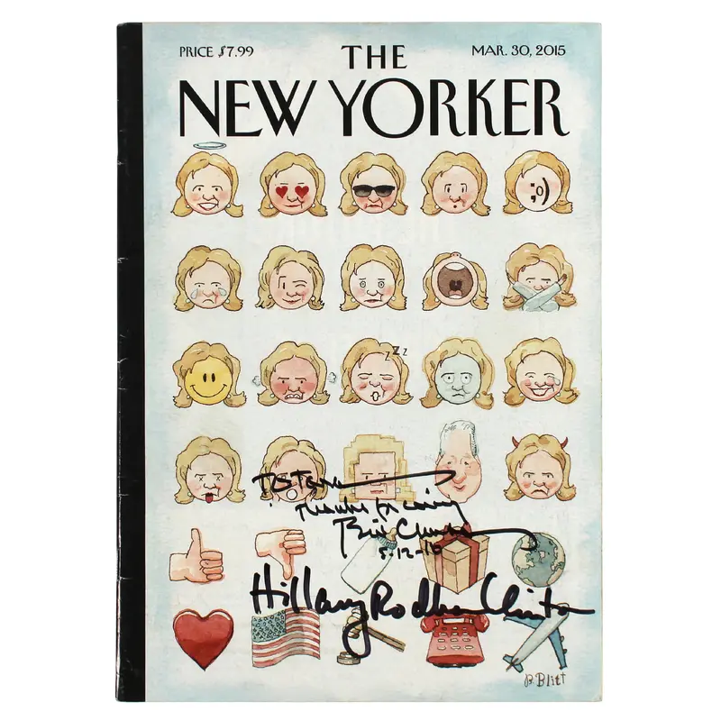 Bill Clinton & Hillary Rodham Clinton Signed New Yorker Magazine BAS #AB77894