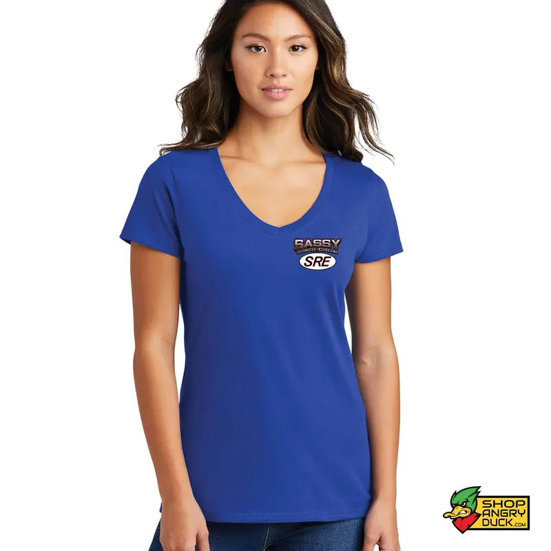 Sassy Racing Engines Ladies V-Neck T-Shirt
