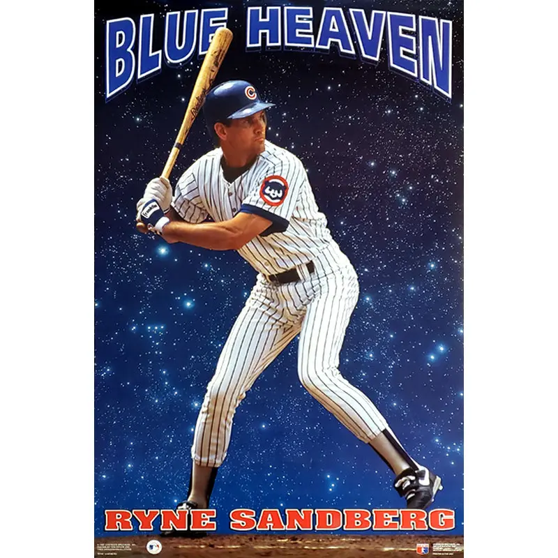 Ryne Sandberg "Blue Heaven" Chicago Cubs MLB Action Poster - Costacos 1993