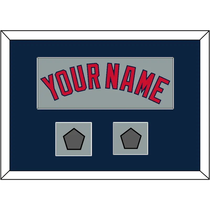 Boston Name & Two World Series Jersey Patches - Road Gray - Single Mat 3