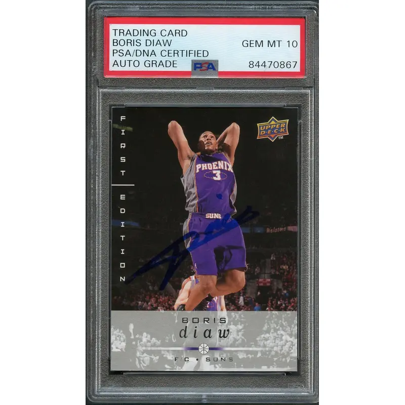 2008-09 Upper Deck First Edition #148 Boris Diaw Signed Card AUTO 10 PSA Slabbed Suns